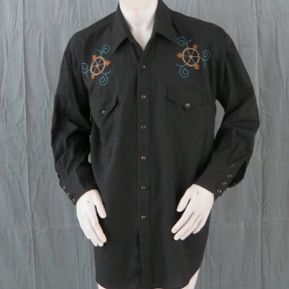 Vintage Western Shirt - Wagon Wheel Design by MWG - Men's 2XL - Picture 6 of 11